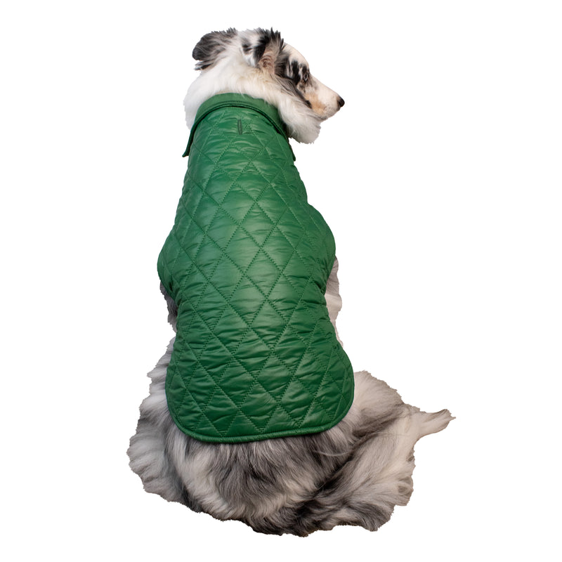 GREEN PUFFER DOG COAT