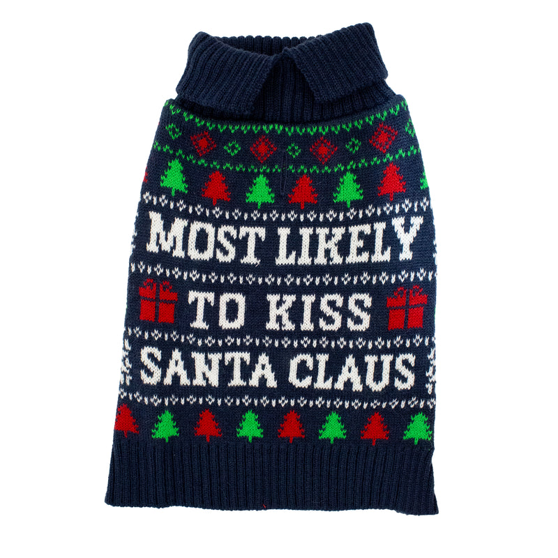KISS SANTA COLLARED SWEATER