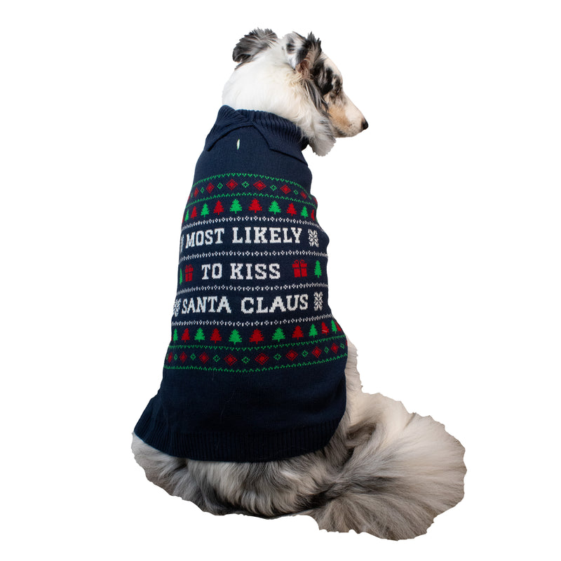 KISS SANTA COLLARED SWEATER