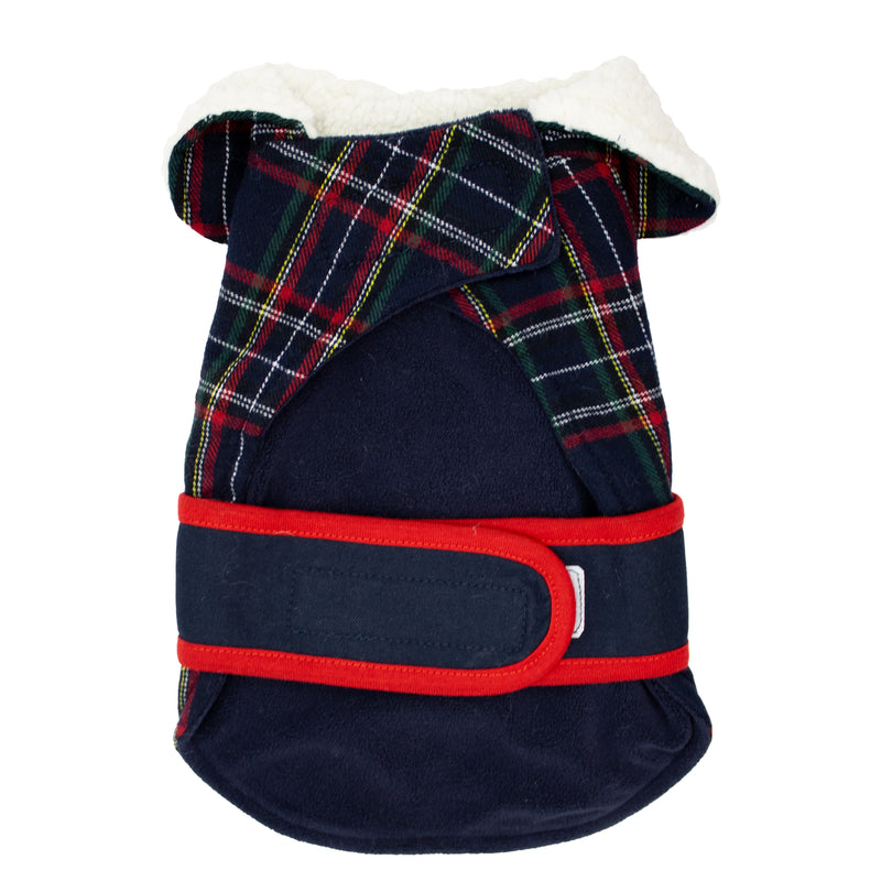 PLAID SHERPA COLLARED COAT