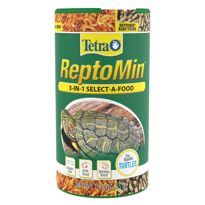 Tetra® ReptoMin® 3-In-1 Select-A-Food, 1.94 Ounces (55 Grams), Food And Treats Formulated For Aquatic Turtles