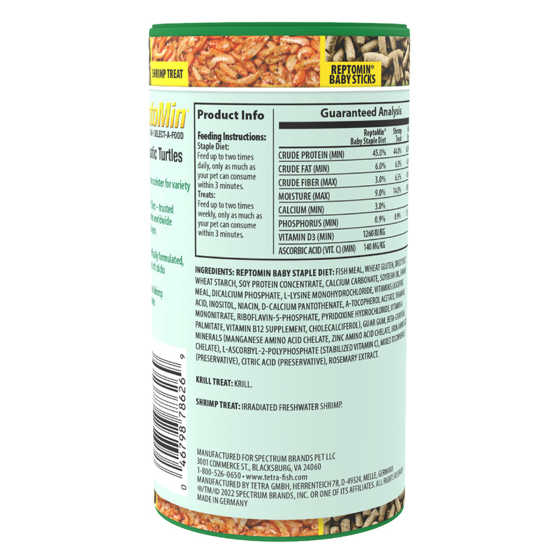 Tetra® ReptoMin® 3-In-1 Select-A-Food, 1.94 Ounces (55 Grams), Food And Treats Formulated For Aquatic Turtles