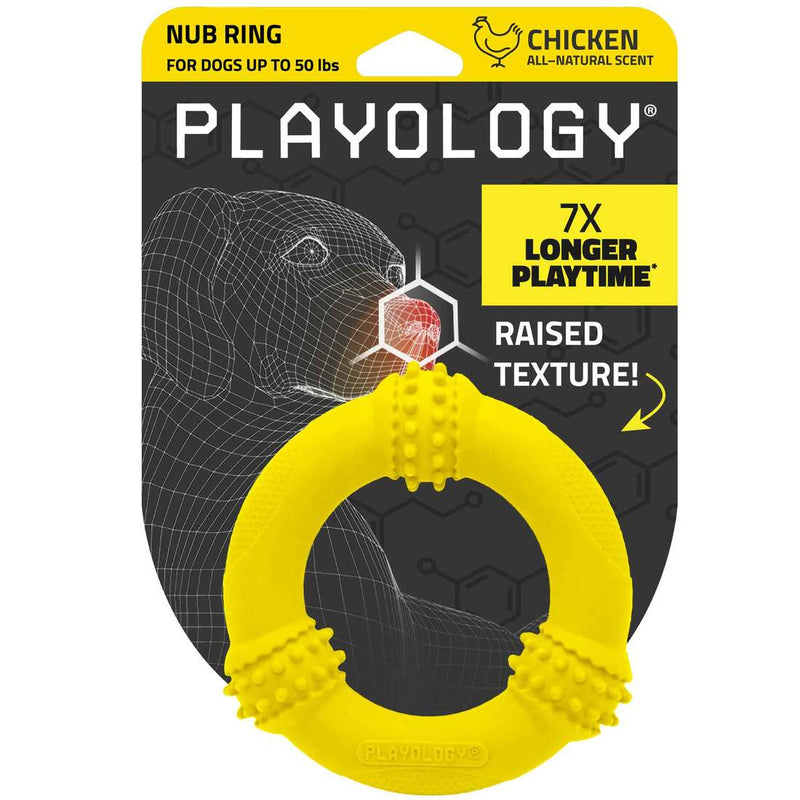 Playology Spike Ring Dog Toy, Chicken, Medium