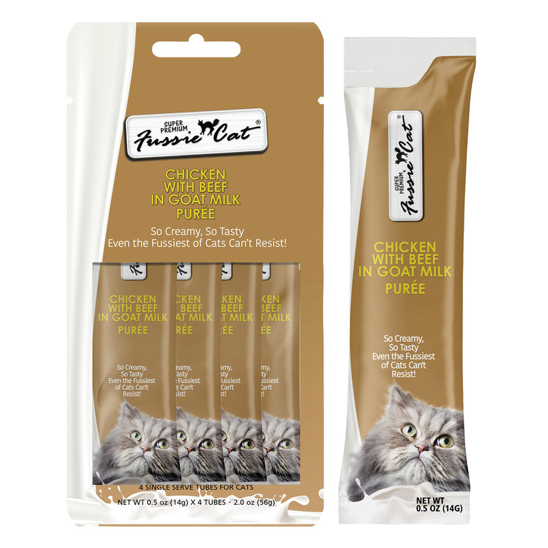 Fussie Cat Chicken & Beef Goat Milk Puree