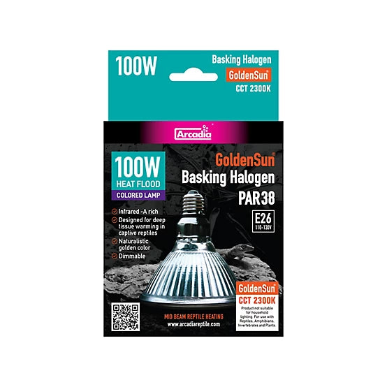 Arcadia 100W Golden Sun Colored Bask Halogen