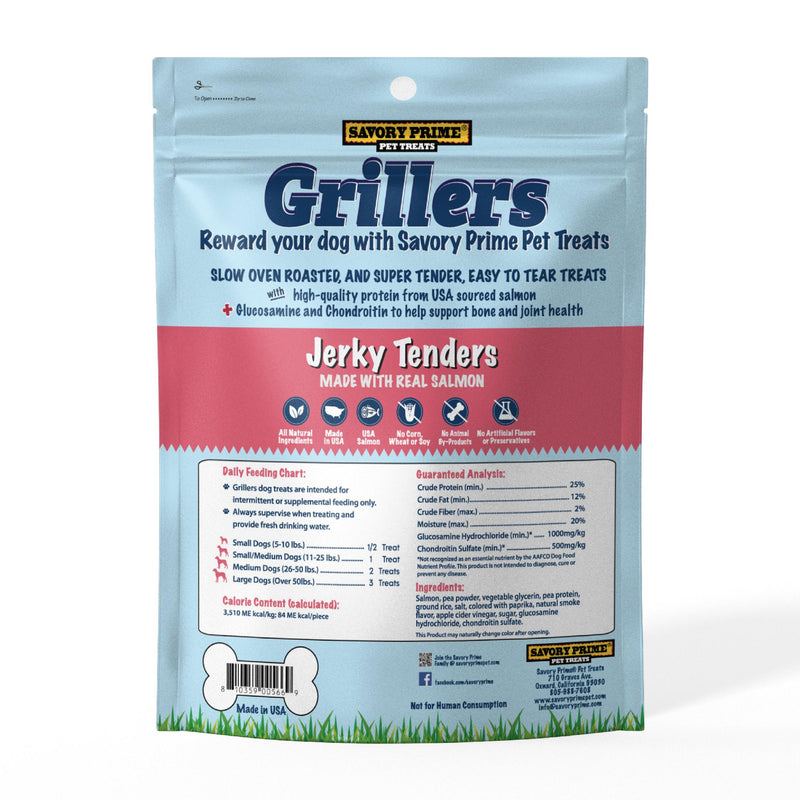 Savory Prime Grillers Salmon Jerky Tenders 8 oz. Dog Treats