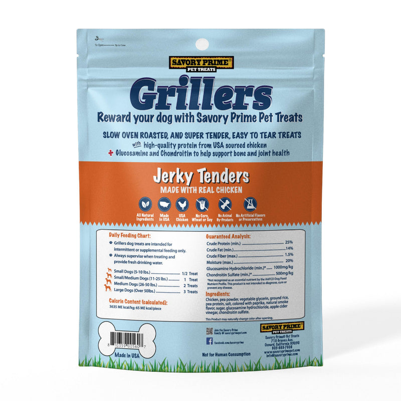 Savory Prime Grillers Chicken Jerky Tenders 8 oz. Dog Treats