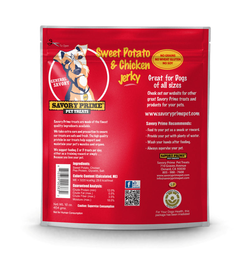 Savory Prime Sweet Potato & Chicken Jerky 16 oz. Dog Treats