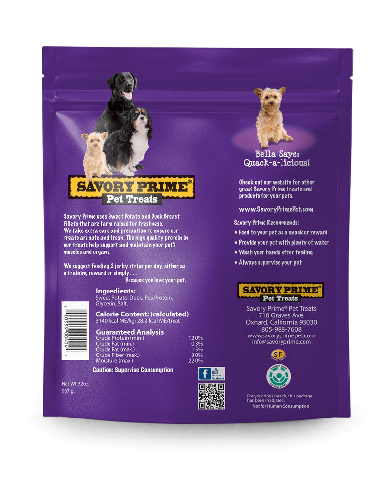 Savory Prime Sweet Potato & Duck Jerky 32 oz. Dog Treats