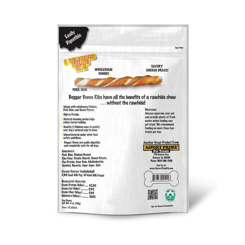 Savory Prime Beggar Bones 3 in 1 Flavor Twist Stick