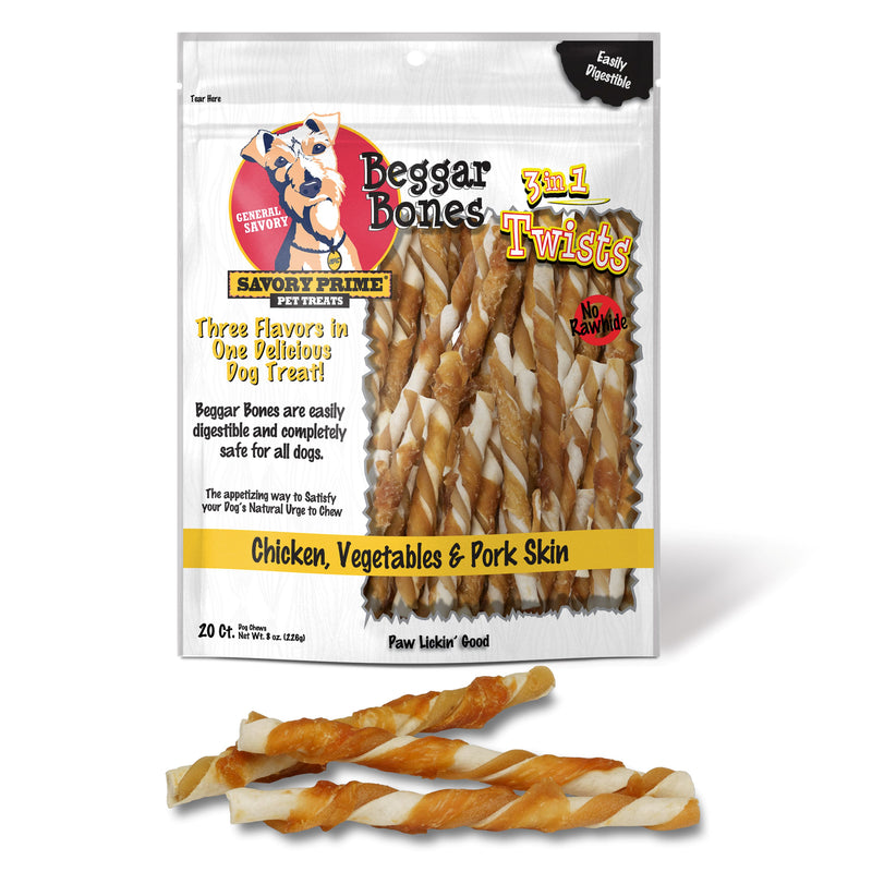 Savory Prime Beggar Bones 3 in 1 Flavor Twist Stick