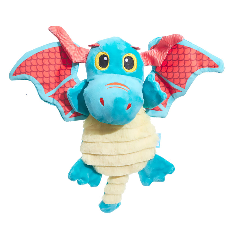 BARK Grimbold The Dragon blue red plush dragon dog toy XS/S