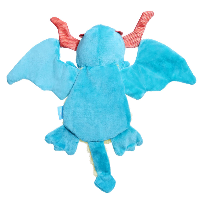 BARK Grimbold The Dragon blue red plush dragon dog toy XS/S