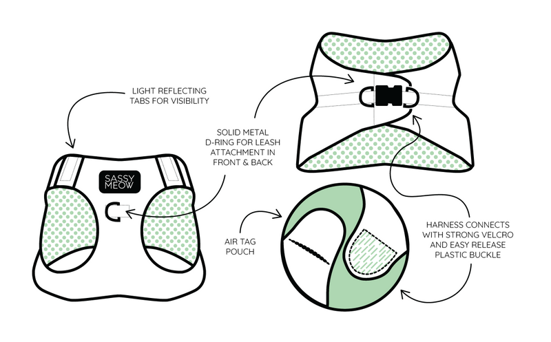 Sassy Meow Cat Harness, Smitten Kittens