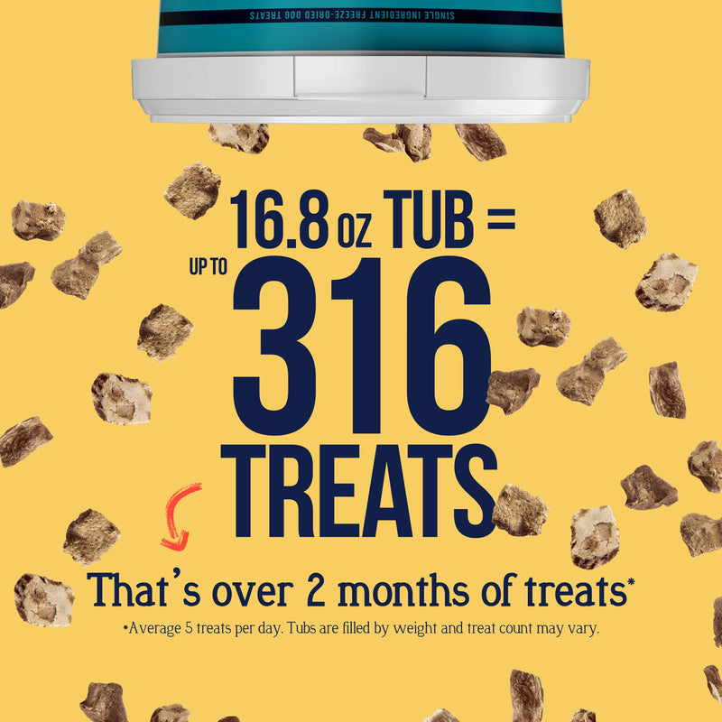 Stewart Chicken Liver Single Ingredient Freeze-Dried Dog Treats 16.8 oz Tub