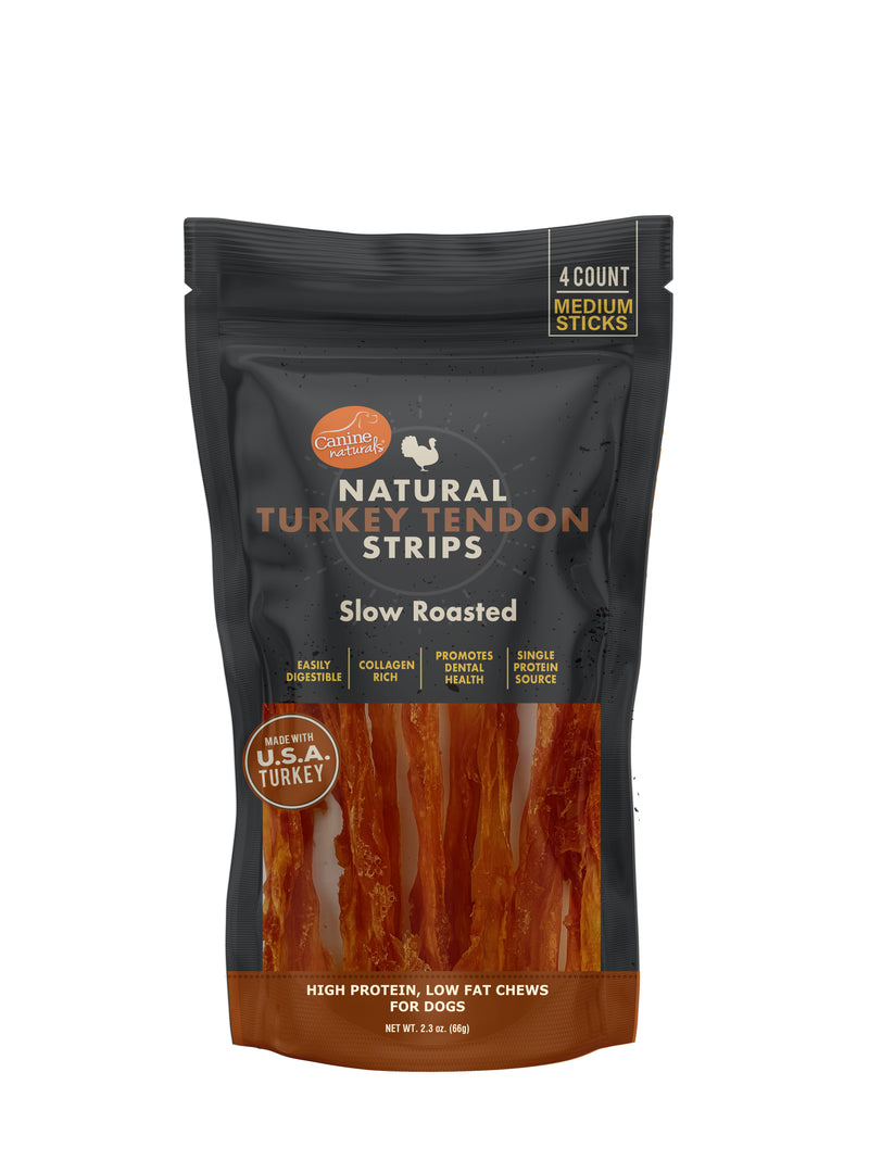 Canine Naturals Natural Turkey Tendon Strips - Slow Roasted Treats for Dogs - 3oz