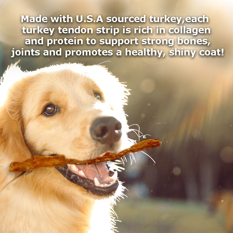 Canine Naturals Natural Turkey Tendon Strips - Slow Roasted Treats for Dogs - 3oz