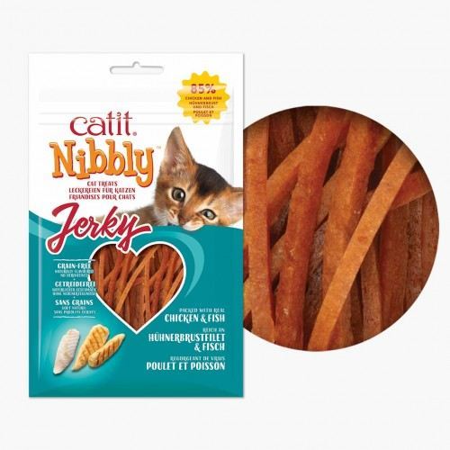 Catit Cat Nibbly Jerky, Chicken & Fish, 1.06 oz