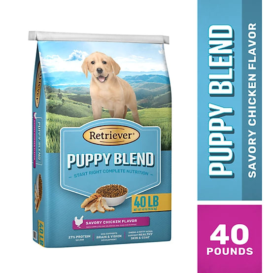 Retriever Puppy Blend Savory Chicken Recipe Dry Dog Food, 40lbs
