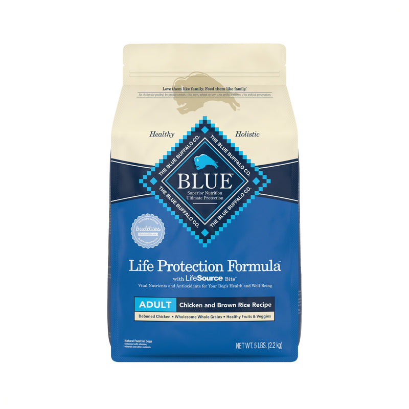 Blue Buffalo Life Protection Formula Natural Adult Dry Dog Food, Chicken and Brown Rice 5 lb. Trial Size Bag
