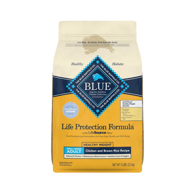 Blue Buffalo Life Protection Formula Natural Adult Small Breed Healthy Weight Dry Dog Food, Chicken and Brown Rice 5 lb. Trial Size Bag