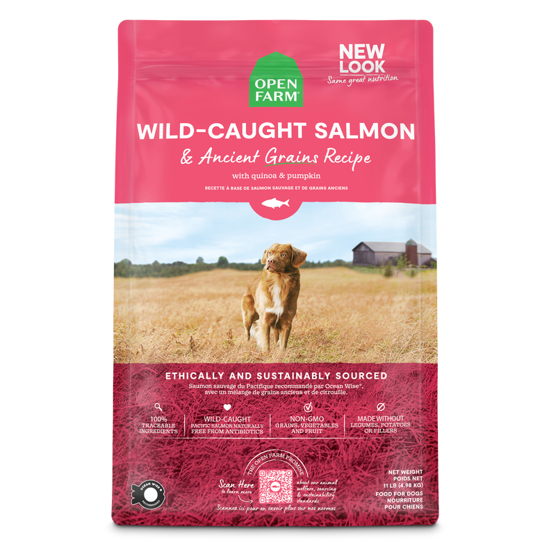 Open Farm Wild-Caught Salmon & Ancient Grains Dog Kibble, 22lbs