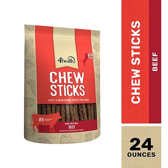 4health Chew Sticks Beef Recipe Dog Treats, 24 oz.
