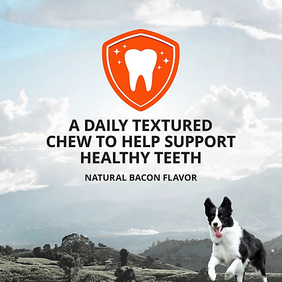 4health Plaque Busters Dental Chews Bacon Flavor Dog Treats, 32 Count