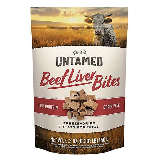 4health Untamed Beef Liver Bites High-Protein Freeze-Dried Dog Treats, 5.3 oz.