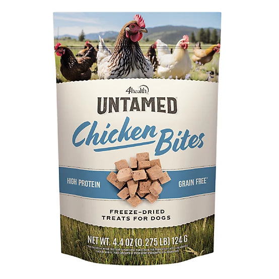 4health Untamed Chicken Bites High-Protein Freeze-Dried Dog Treats, 4.4 oz.