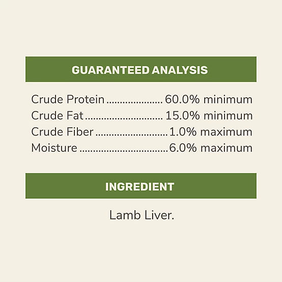 4health Untamed Lamb Liver Bites High-Protein Freeze-Dried Dog Treats, 4 oz.