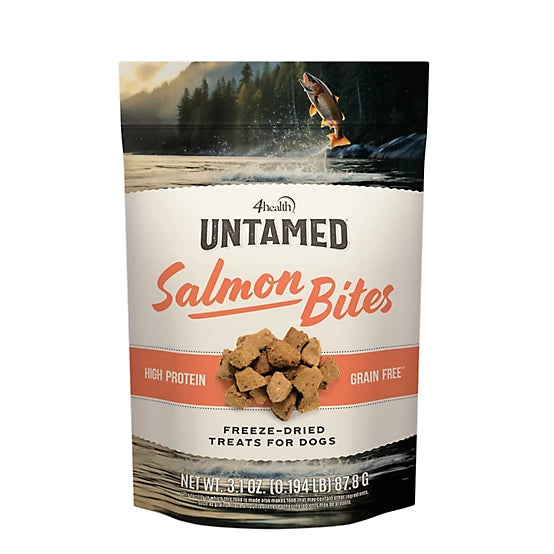 4health Untamed Salmon Bites High-Protein Freeze-Dried Dog Treats, 3.1 oz.