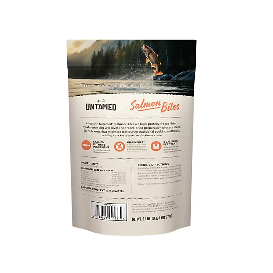 4health Untamed Salmon Bites High-Protein Freeze-Dried Dog Treats, 3.1 oz.
