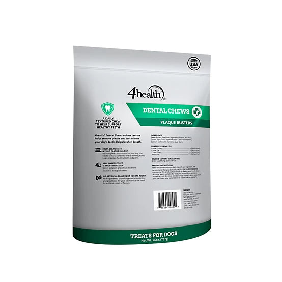 4health Plaque Busters Dental Chews Mint Flavor Dog Treats, 32 Count