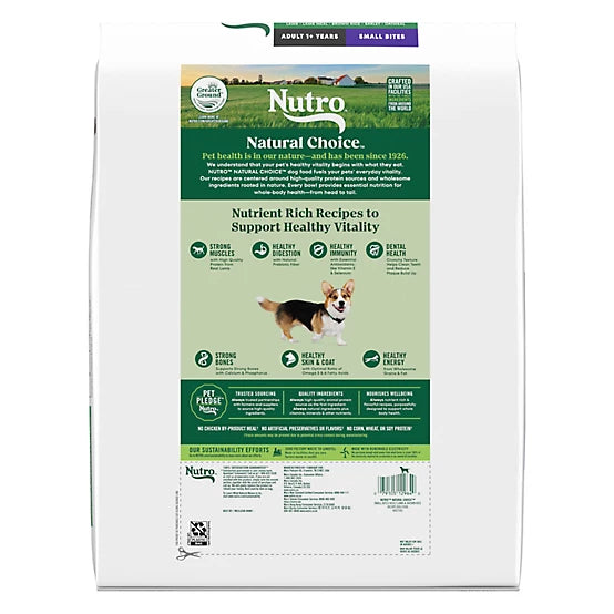 Nutro Natural Choice Small Bites Adult Lamb and Brown Rice Recipe Dry Dog Food, 12lb