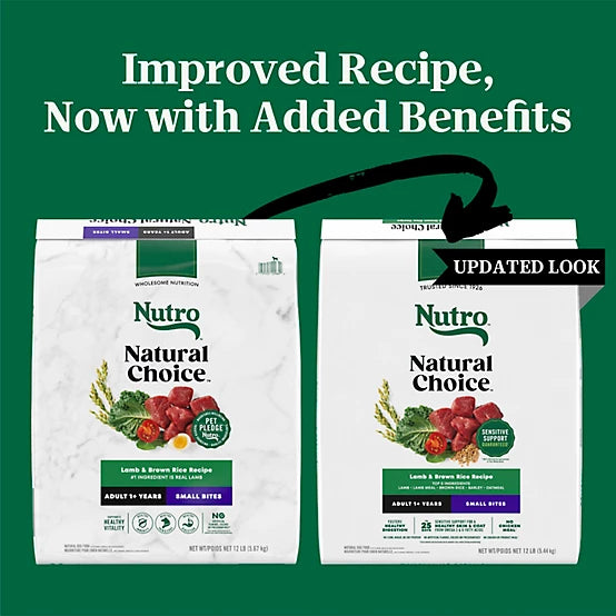 Nutro Natural Choice Small Bites Adult Lamb and Brown Rice Recipe Dry Dog Food, 12lb