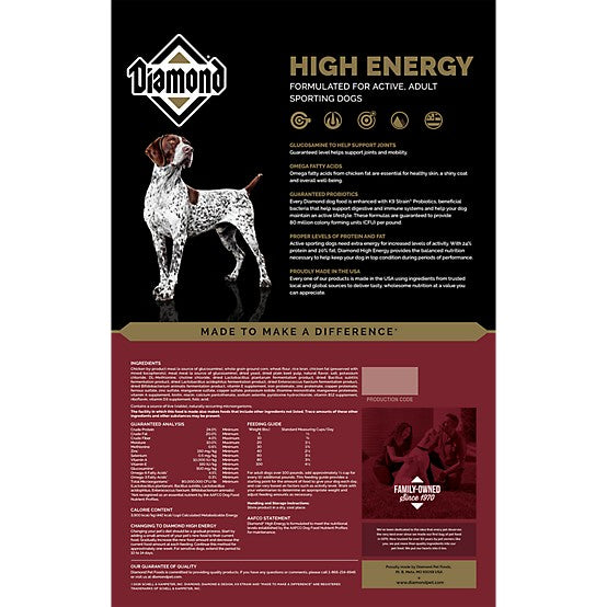 Diamond High Energy Adult Chicken Formula Dry Dog Food, 50 lb. Bag