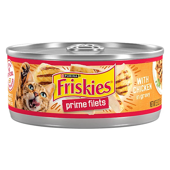 Purina Friskies Adult Prime Filets Chicken in Gravy Wet Cat Food, 5.5 oz.