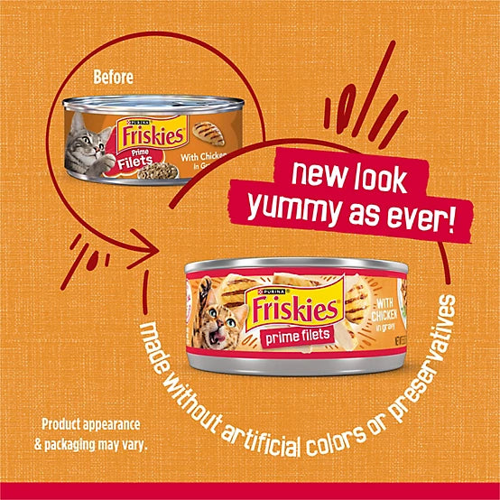 Purina Friskies Adult Prime Filets Chicken in Gravy Wet Cat Food, 5.5 oz.