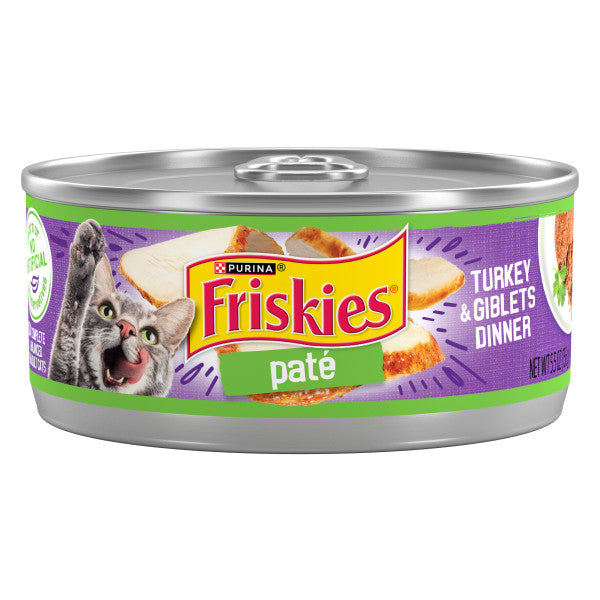 Purina Friskies Wet Cat Food Pate Turkey and Giblets Dinner  - 5.5 oz. Can