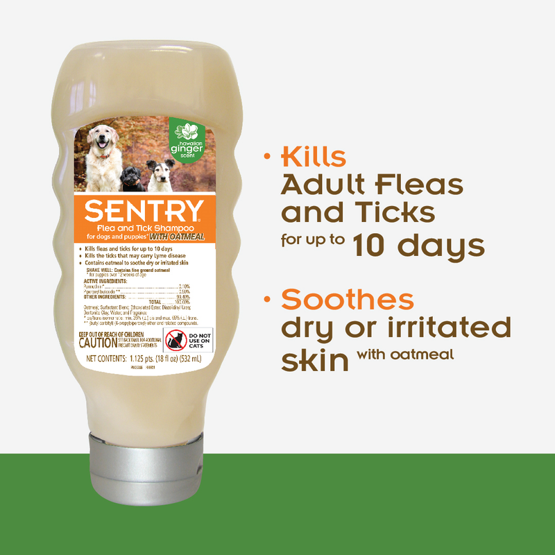 Sentry Flea & Tick Oatmeal Shampoo Dog 18OZ