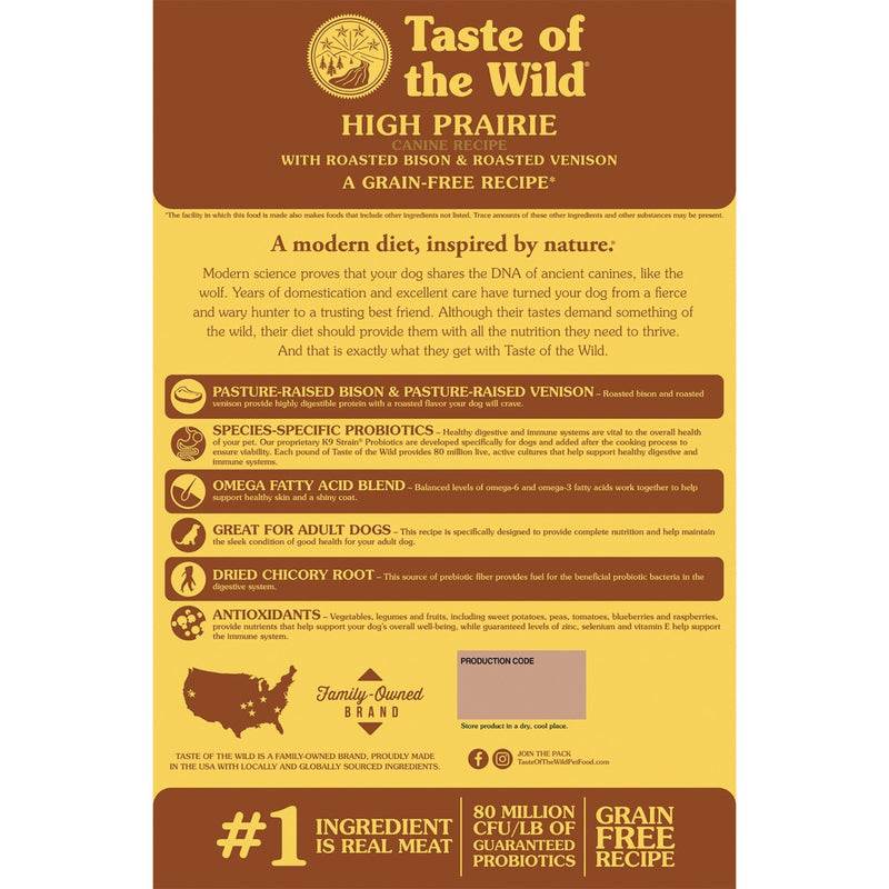 Taste Of The Wild High Prairie Dry Dog Food 28lb