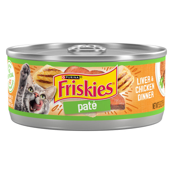 Purina Friskies Wet Cat Food Pate, Liver and Chicken Dinner - 5.5 oz. Can