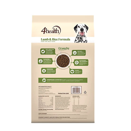 4health with Wholesome Grains Lamb & Rice Formula Adult Dry Dog Food