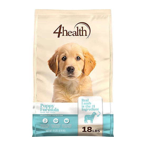 4health with Wholesome Grains Puppy Lamb Formula Dry Dog Food, 18lb