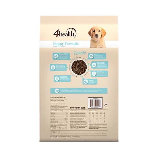 4health with Wholesome Grains Puppy Lamb Formula Dry Dog Food, 18lb