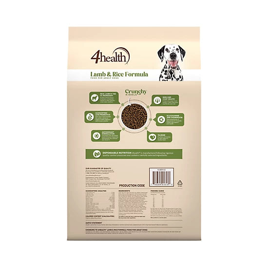 4health with Wholesome Grains Adult Lamb and Rice Formula Dry Dog Food, 18lb