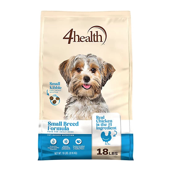 4health with Wholesome Grains Small Breed Adult Chicken Formula Dry Dog Food, 18lb