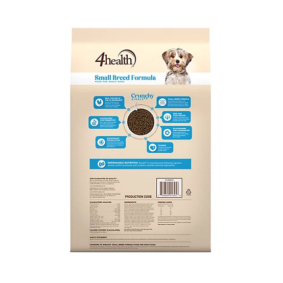 4health with Wholesome Grains Small Breed Adult Chicken Formula Dry Dog Food, 18lb