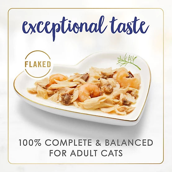 Purina Fancy Feast Adult Flaked Fish and Shrimp Feast Gourmet Wet Cat Food, 3 oz.